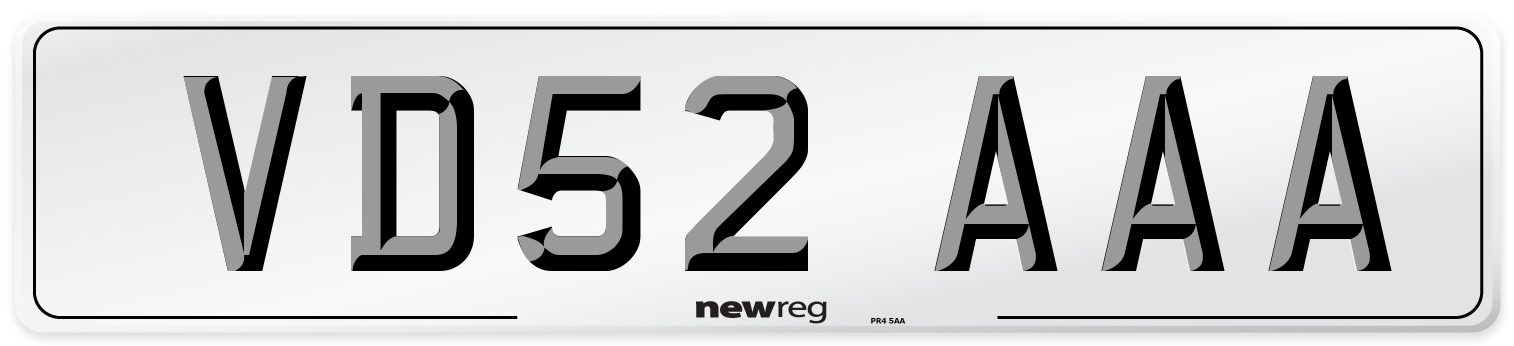 VD52 AAA Number Plate from New Reg